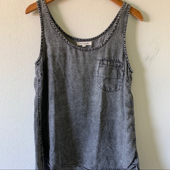Life In Progress Black Jean High Low Tank Top - Picture 3 of 8